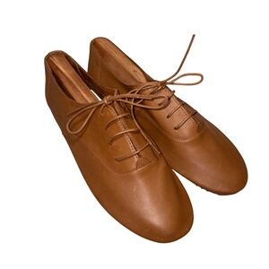 Anothersole Luci Tan Leather Lace Up Flat Oxfords Shoes Womens Size 41 EU soft